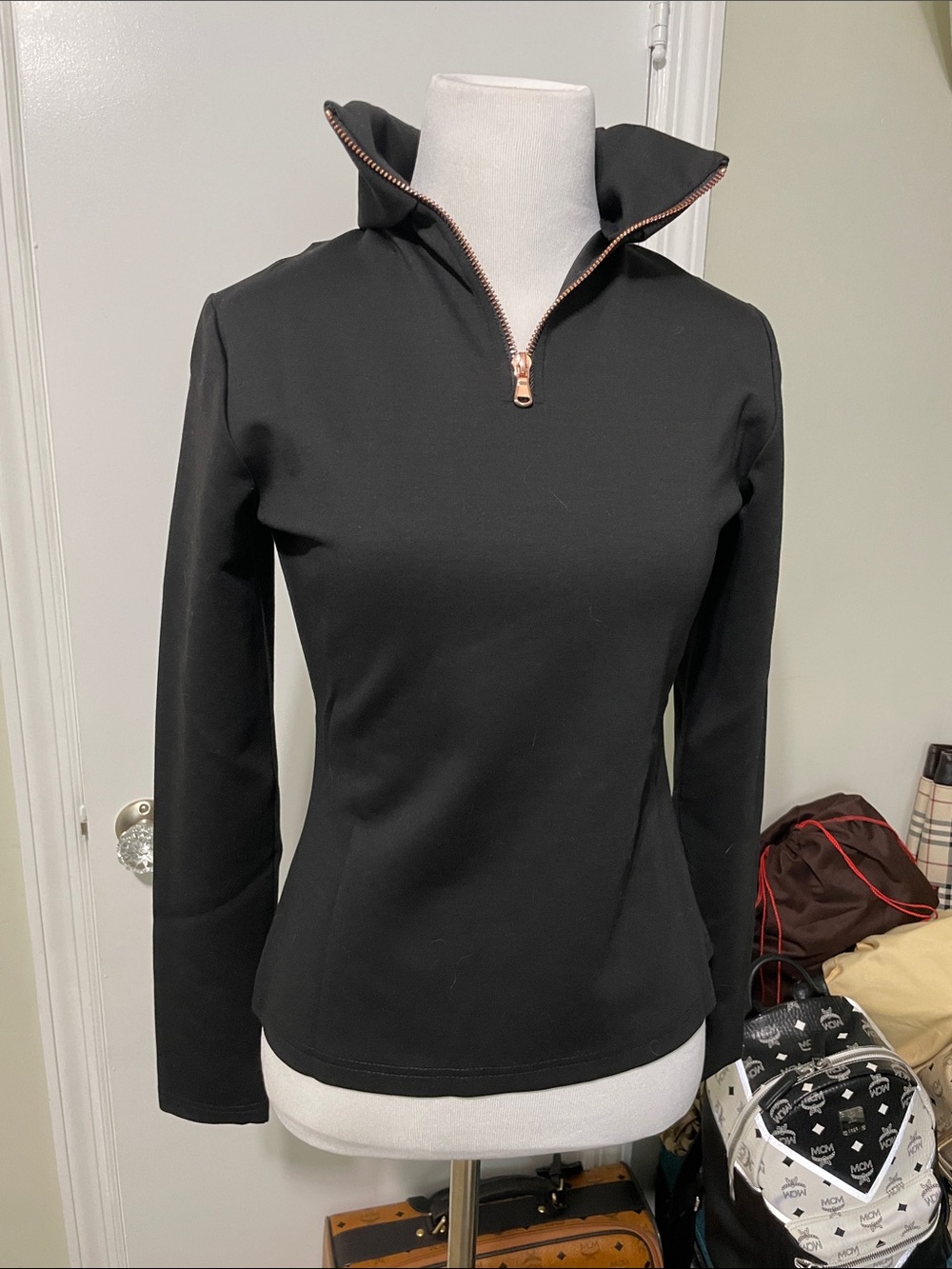 JoFlower- NWT- Women's Black Half-Zip